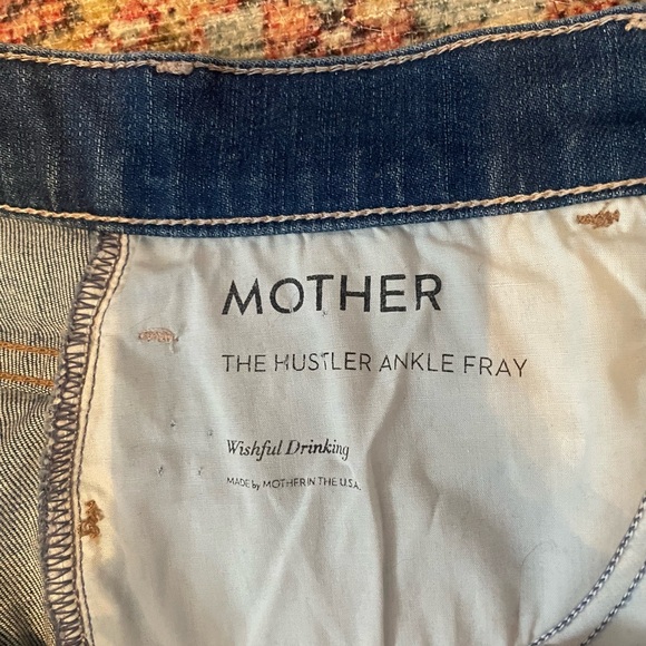 MOTHER Hustler Ankle Fray Jeans in Classic Blue - Picture 9 of 12